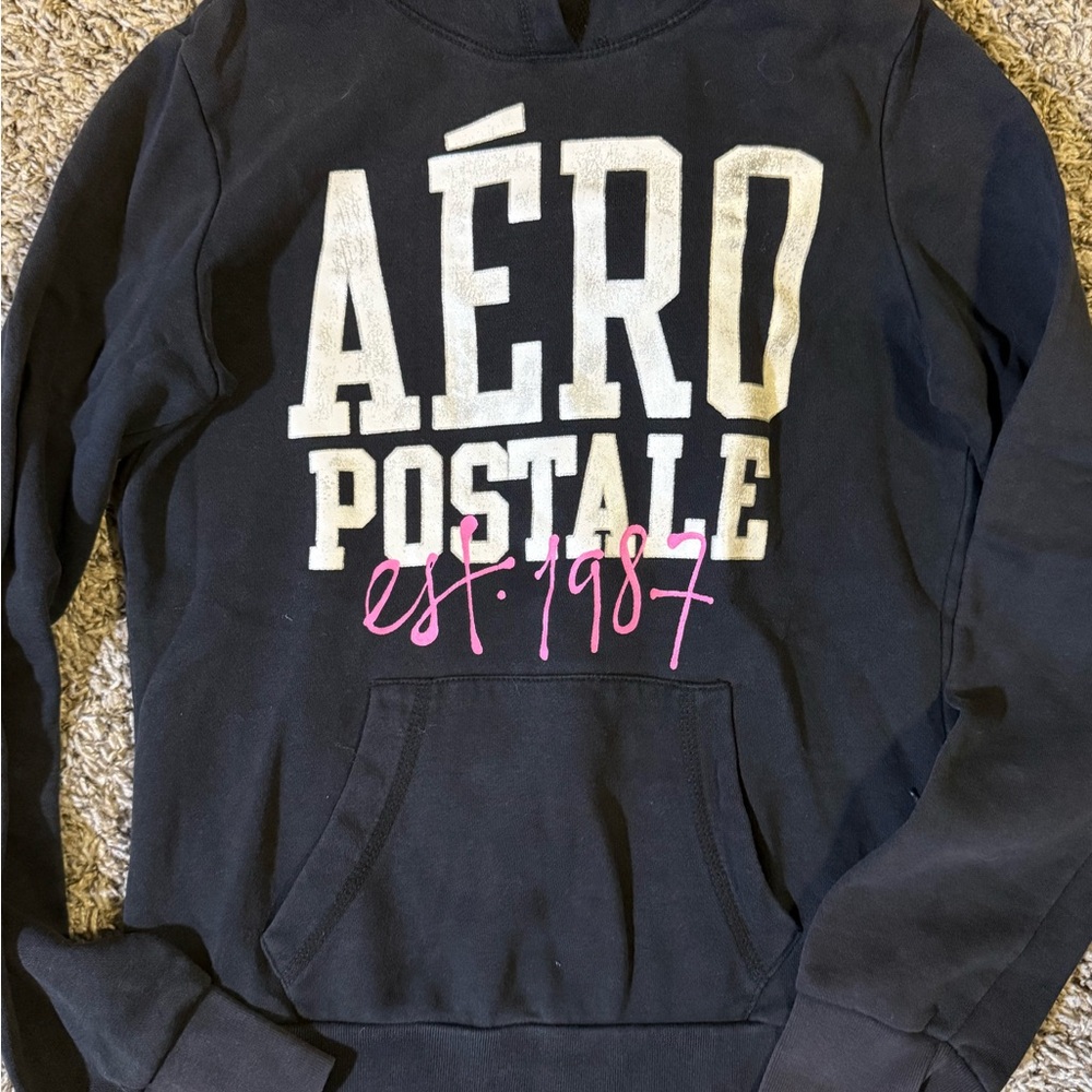 Aeropostale Black and White Hoodie